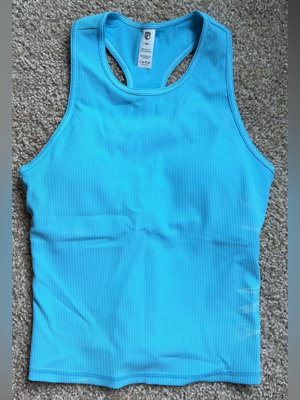 NWOT Born Primitive Ribbed Racerback Tank - Bright Turquoise